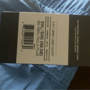 5XL BIG MEN SWIMMING OR LIGHT DRESS 2 and 1 Shorts by Russell Athletic